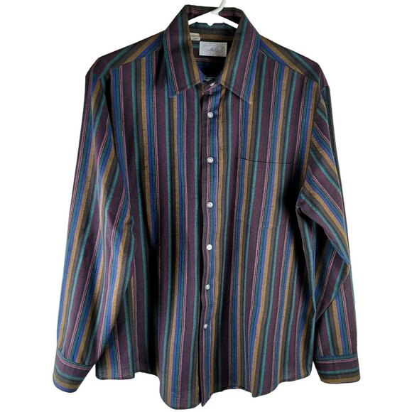 Principles for Men Striped Dress Shirt Size Large Made in USA Woven JH1660449 - Picture 1 of 4